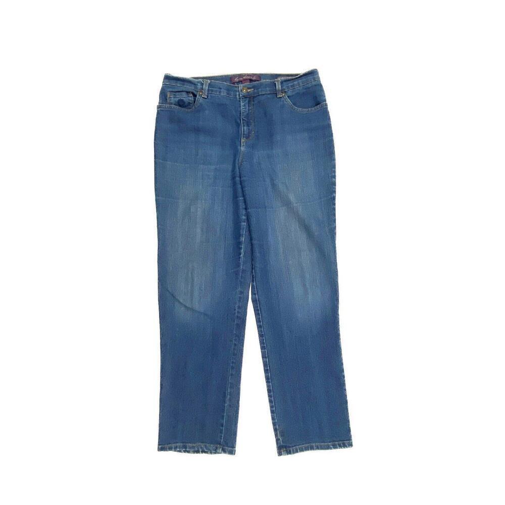 Gloria Vanderbilt Amanda Straight Leg Women's size 12P Dark Wash Blue Denim Jean